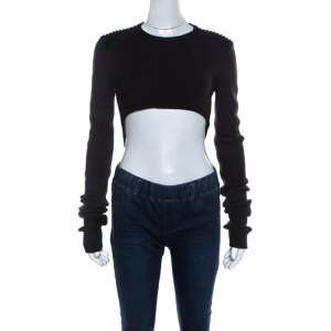 Isabel Marant Dark Grey Wool Blend Cropped Brad Sweater M 