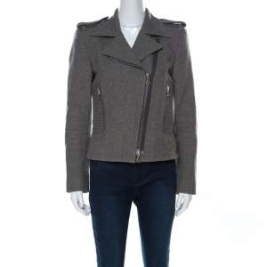 Isabel Marant Grey Wool Giovan Biker Jacket S