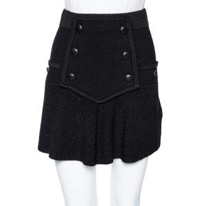 Isabel Marant Black Wool Huxley Knit Mini Skirt M