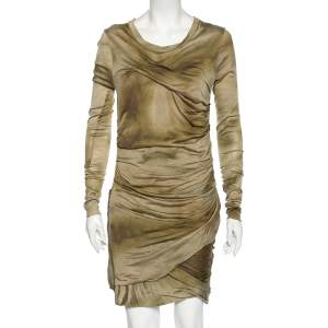 Isabel Marant Green Tiedye Silk Long Sleeve Courtney Short Dress M