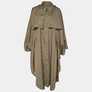 Isabel Marant Brown Synthetic Hooded Cover Coat (One Size)