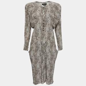 Isabel Marant Brown Animal Print Silk Midi Dress M