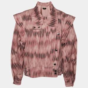 Isabel Marant Pink Tie-Dye Printed Denim Idaline Jacket S