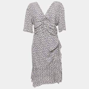 Isabel Marant Multicolor Printed Silk Ruched Mini Dress XL