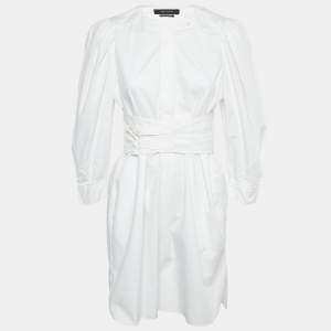 Isabel Marant White Cotton Belted Mini Shirt Dress S