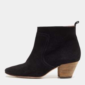 Isabel Marant Black Suede Dicker Ankle Length Boots Size 37