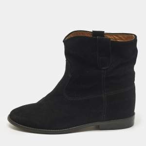 مملوكة مسبقًا Isabel Marant Crisi Size 38 Black Suede Ankle Length Boots
