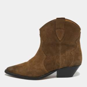 مملوكة مسبقًا Isabel Marant Dewina Size 39 Green Suede Ankle Length Boots