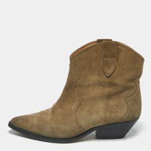 مملوكة مسبقًا Isabel Marant Dicker Size 38 Grey Suede Ankle Length Boots