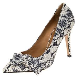 Isabel Marant Black/White Python Effect Leather Poppy Pumps Size 36