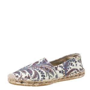 Pre Owned Isabel Marant Multicolor Canvas Espadrille Flats Size 38