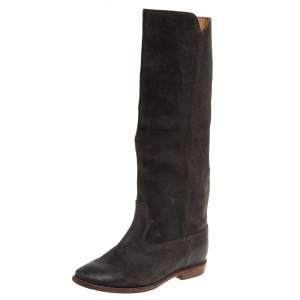 Pre Owned Isabel Marant Brown Suede Knee Length Boots Size 39