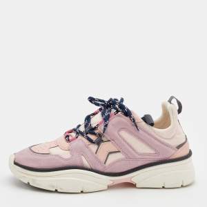 Pre Owned Isabel Marant Multicolour Leather and Suede Low Top Sneakers Size 41