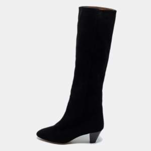 Pre Owned Isabel Marant Black Suede Knee Length Boots Size 36