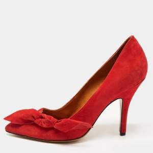 Isabel Marant Red Suede Side Bow Pumps Size 38