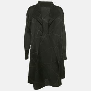 مملوكة مسبقًا Pleats Please Issey Miyake Black Plisse Short Dress Set XL