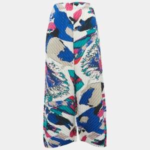 Issey Miyake Multicolor Printed Plisse Wide-Leg Trousers S