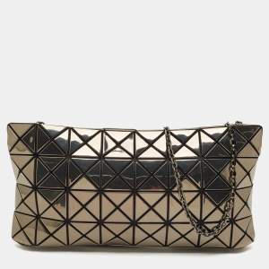 Pre Owned Issey Miyake Grey/Black PVC and Mesh Bao Bao Chain Clutch