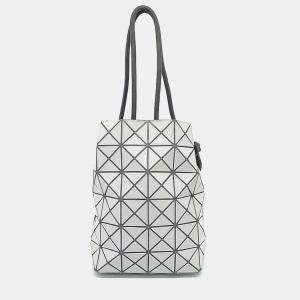 Pre Owned Issey Miyake Grey White Nylon and Polyester Bao Bao Bucket Bag