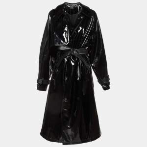 Ivy Park x Adidas Black Latex Trench Coat L