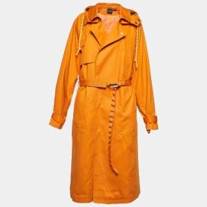 Ivy Park x Adidas Orange Gabardine Hooded Trench Coat L