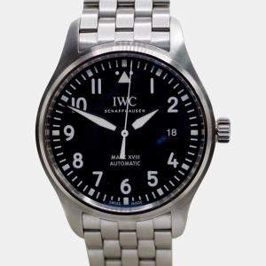 IWC Black Stainless Steel Pilot's Automatic Women's Wristwatch 40 mm