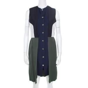 J.W.Anderson Colorblock Faux Vest Layered Pleated Sleeveless Dress L
