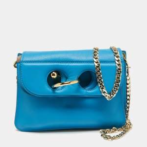 J.W.Anderson Blue Leather Pierce Shoulder Bag