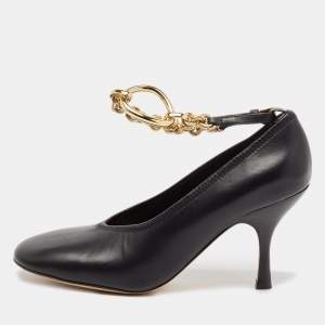 J..W. Anderson Black Leather Chain Pumps Size 38.5 
