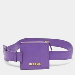 Jacquemus Purple Leather La Ceinture Carree Pouch Belt M