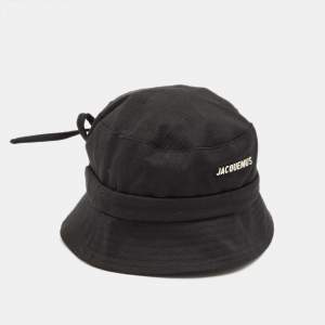 Pre Owned Jacquemus Black Cotton Le Bob Gadjo Hat Size 58