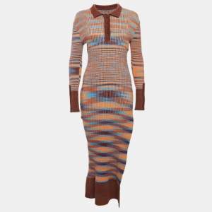 Jacquemus Brown Rib Knit La Robe Zucca T-Shirt Dress M