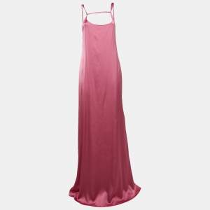 Jacquemus La Robe Stretch Satin Open-Back Mentalo Maxi Dress L