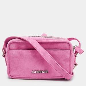 Jacquemus Pink Suede Le Baneto Shoulder Bag