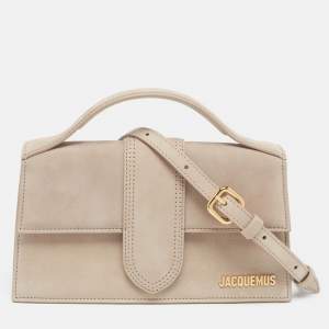 Jacquemus Beige Nubuck Leather Le Grand Bambino Top Handle Bag