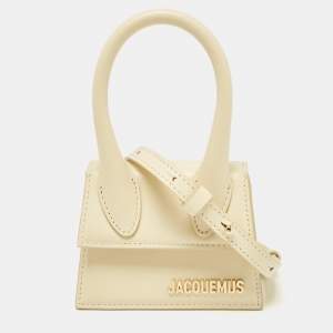 Jacquemus Ivory Leather Mini Le Chiquito Top Handle Bag