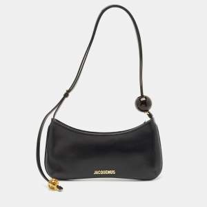 Jacquemus Black Leather Le Bisou Perle Bag