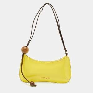 Jacquemus Yellow Leather Le Bisou Perle Shoulder Bag