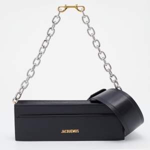 Pre Owned Jacquemus Black Leather Le Sac Ciuciu Shoulder Bag