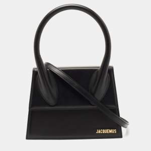 Jacquemus Black Leather Le Grand Chiquito Top Handle Bag