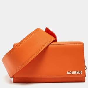 Jacquemus Orange Leather Le Bambino Homme Bag