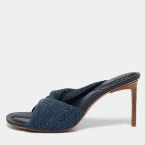 Jacquemus Blue Denim La Banana Slide Sandals Size 40