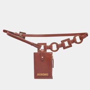 Jacquemus Brown La Ceinture Caree Leather Belt S