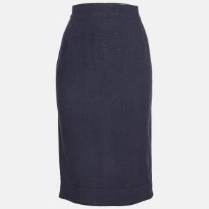 Jacquemus Navy Blue Linen Blend L'annee 97 Pencil Skirt M