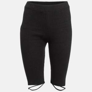 Jacquemus Black Rib Knit Biker Shorts L