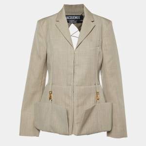 Jacquemus Beige Wool La Montagne Backless Blazer XL