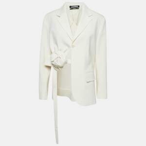 Jacquemus Off-White Wool Knot Detail Baccala Le Papier Blazer L