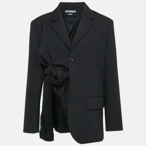 Jacquemus Black Wool Knot Detail Baccala Le Papier Blazer L