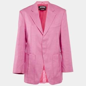 Jacquemus Pink Linen Blend La Veste D'Homme Blazer XS