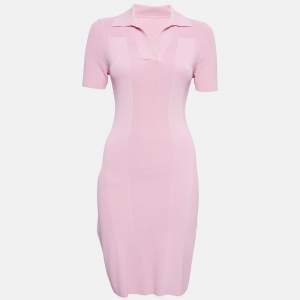 Jacquemus Pink Rib Knit Back Open Mini Dress M